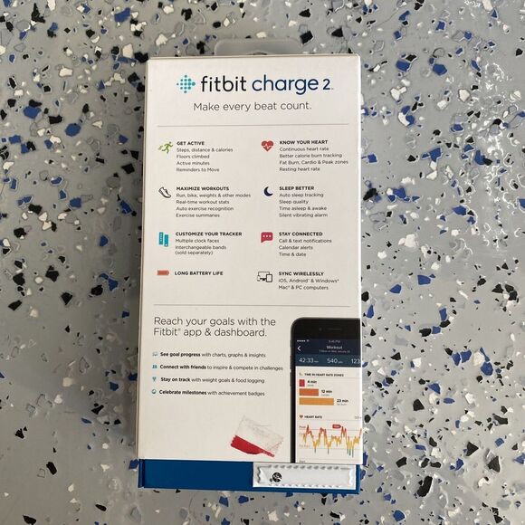 Fitbit Charge 2 Wristband Activity Tracker - Wrist Band - Blue Used - Picture 8 of 8